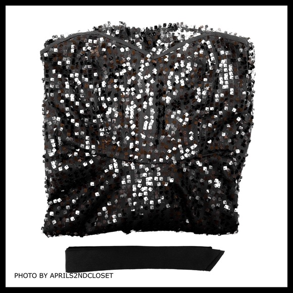 BLACK EMBELLISHED SEQUIN LBD COCKTAIL DRESS A3C - Picture 5 of 8